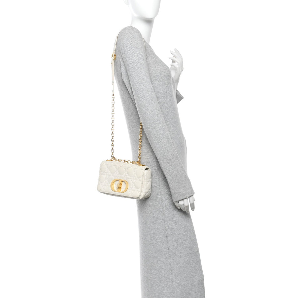 Calfskin Cannage Small Caro Bag Ivory wholesalehk.shop