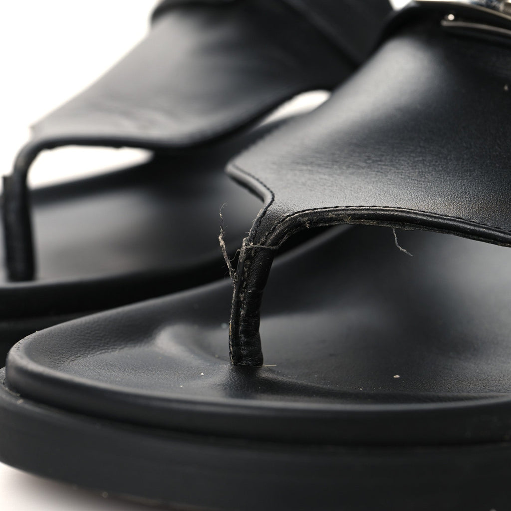 Calfskin Womens Empire Sandals 37.5 Black wholesalehk.shop