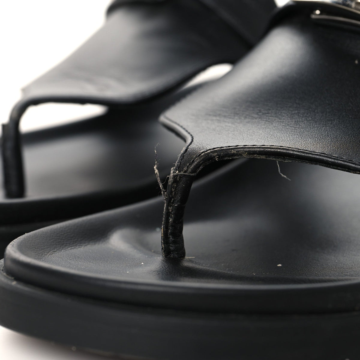 Calfskin Womens Empire Sandals 37.5 Black wholesalehk.shop