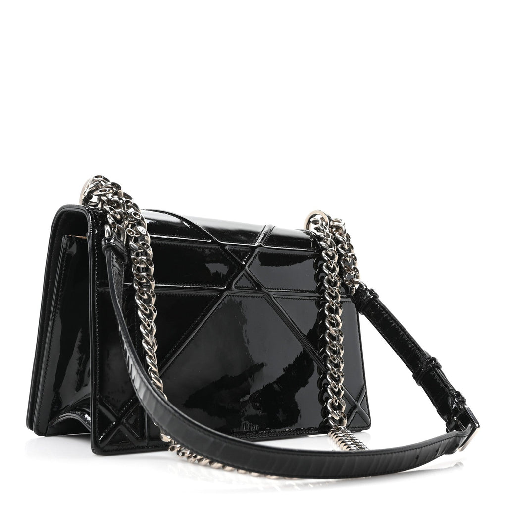 Patent Medium Diorama Flap Bag Black ¡§ Direct shipment via from wholesalehk.shop