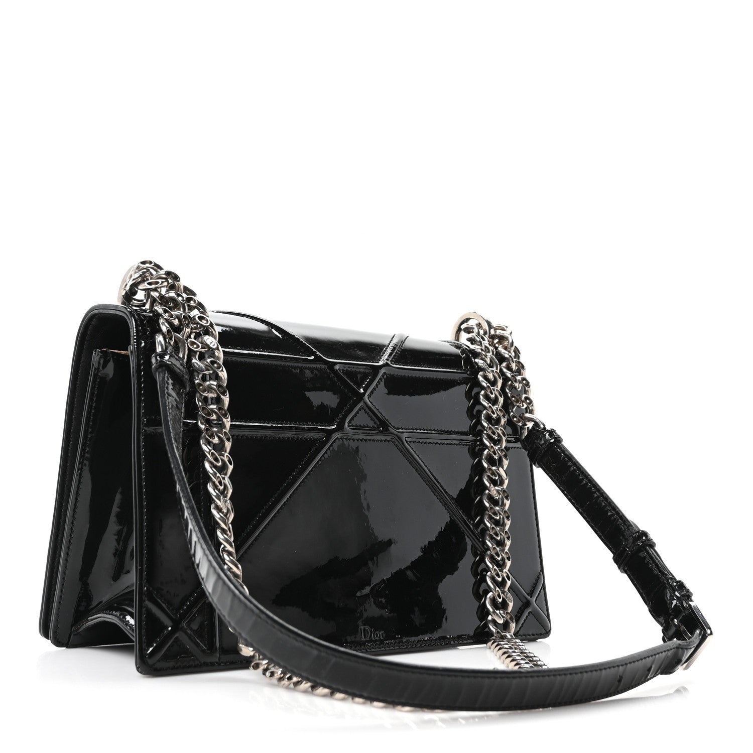 Patent Medium Diorama Flap Bag Black ¡§ Direct shipment via from wholesalehk.shop