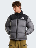 2026 New Arrival Giacca Retro Nuptse in Tessuto Ripstop Lucido Grigio Fumo wholesalehk.shop