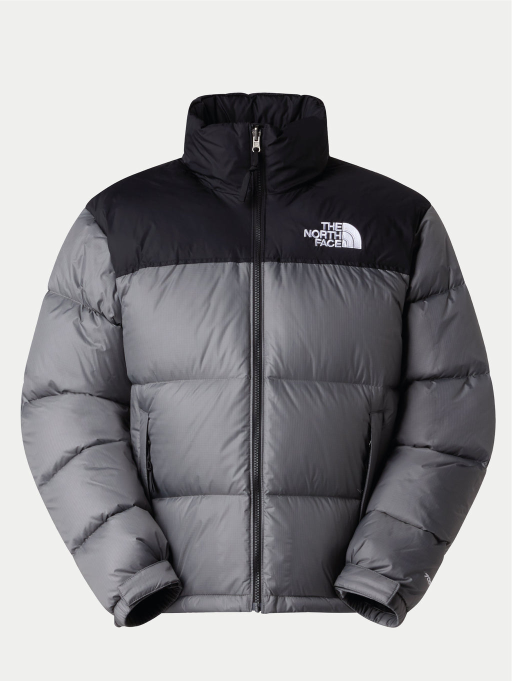 2026 New Arrival Giacca Retro Nuptse in Tessuto Ripstop Lucido Grigio Fumo wholesalehk.shop