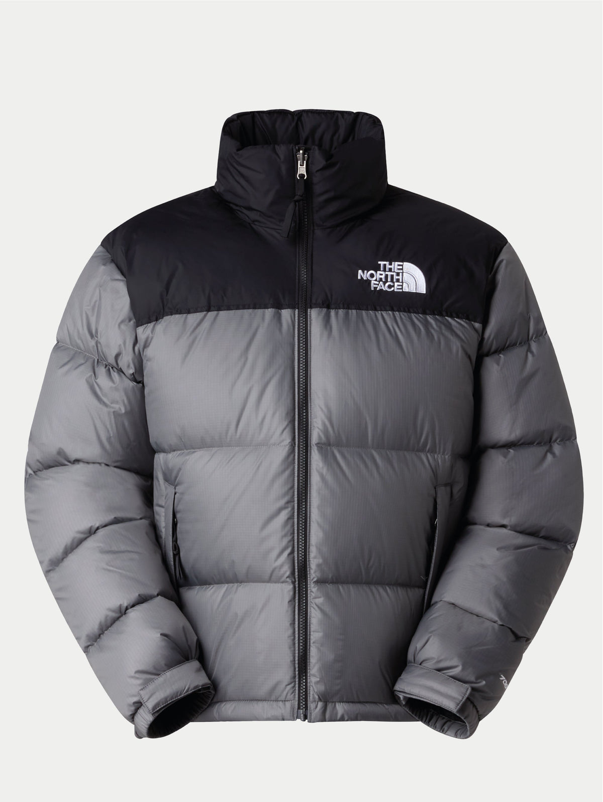 2026 New Arrival Giacca Retro Nuptse in Tessuto Ripstop Lucido Grigio Fumo wholesalehk.shop