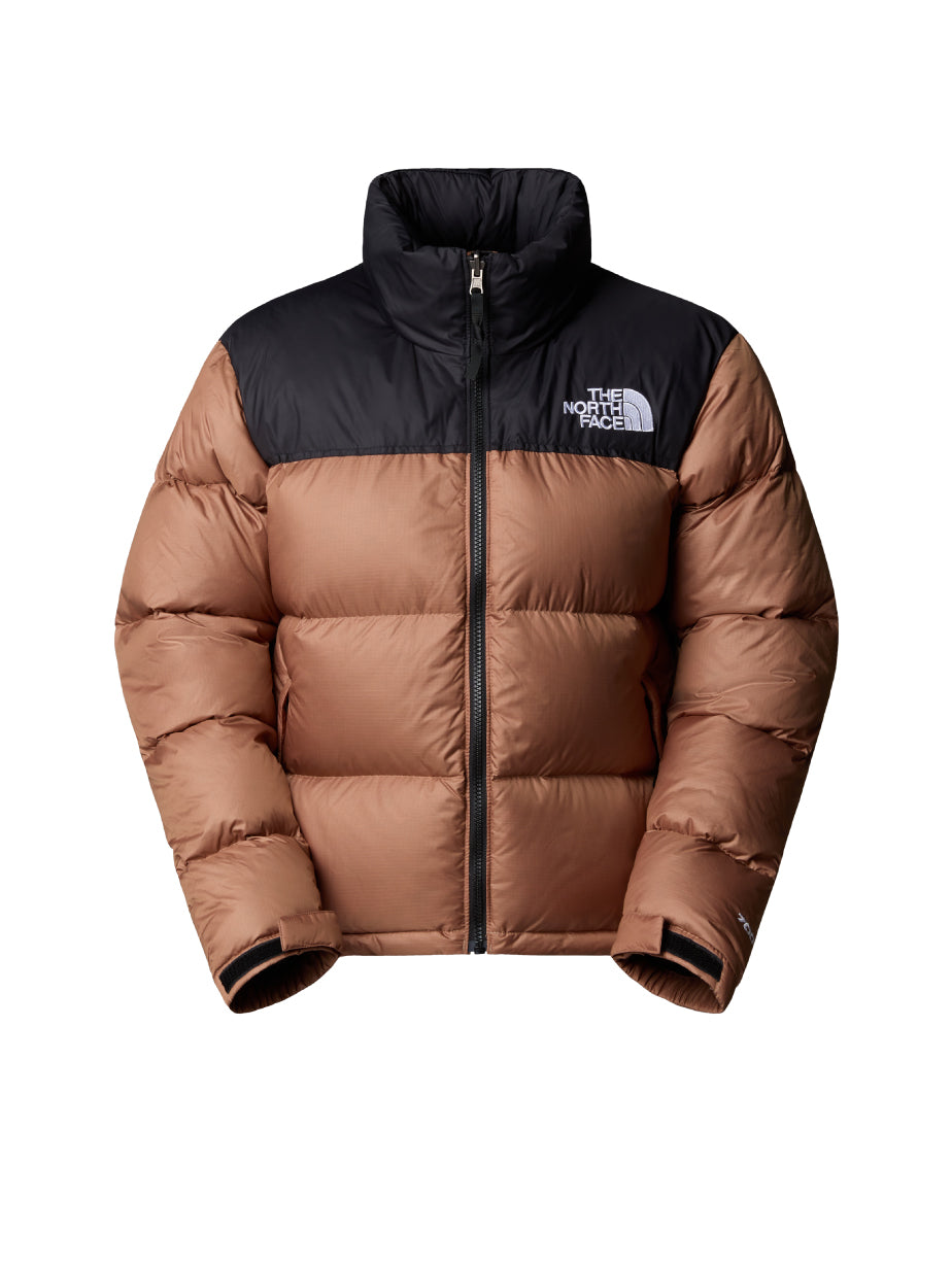 2026 New Arrival Giacca Retro Nuptse Squadrato da Donna Marrone wholesalehk.shop