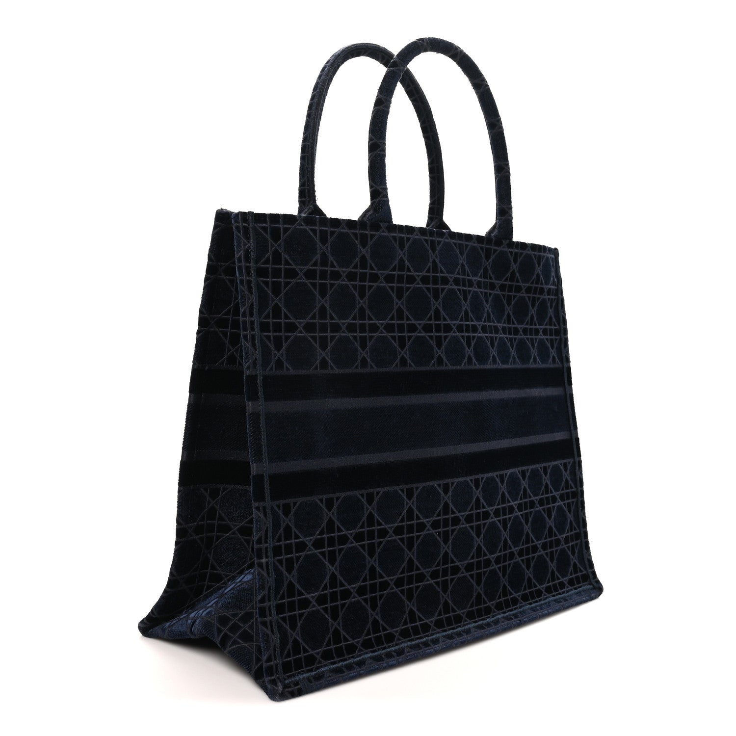 Velvet Cannage Large Book Tote Navy Blue £¨ Direct shipment via from wholesalehk.shop
