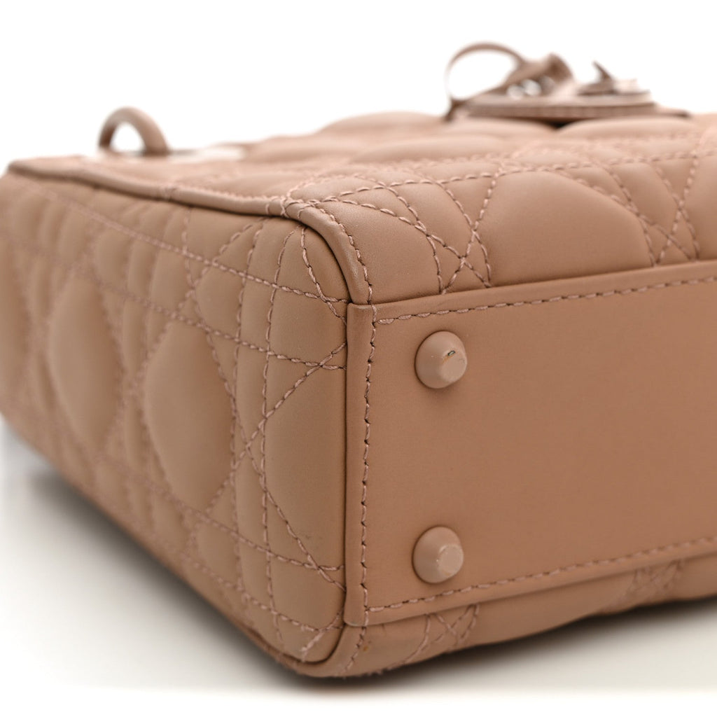 Ultra Matte Calfskin Cannage Mini Lady Dior Light Beige wholesalehk.shop