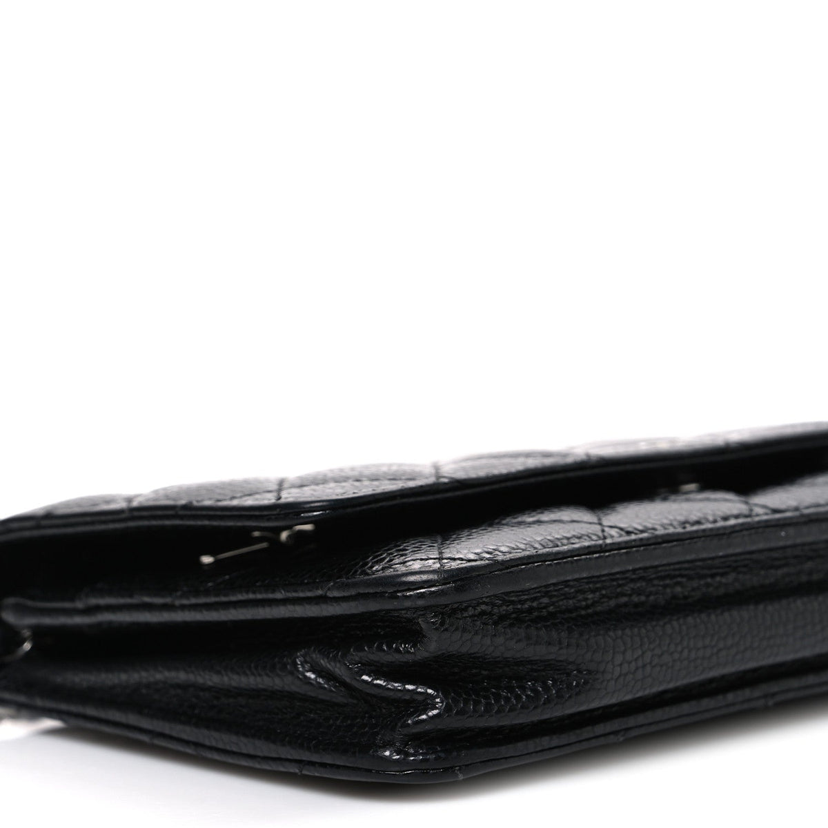 Caviar Quilted Wallet on Chain WOC Black wholesalehk.shop