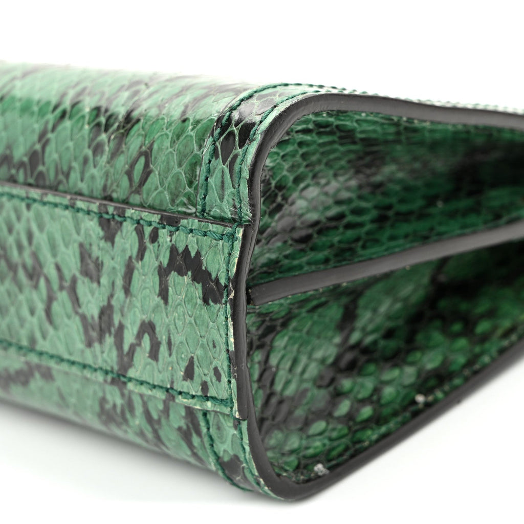 Snakeskin GG Small Ophidia Chain Shoulder Bag Green wholesalehk.shop