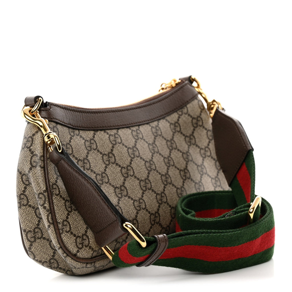 GG Supreme Monogram Textured Dollar Calfskin Web Small Ophidia GG Handbag Beige Ebony New Acero wholesalehk.shop