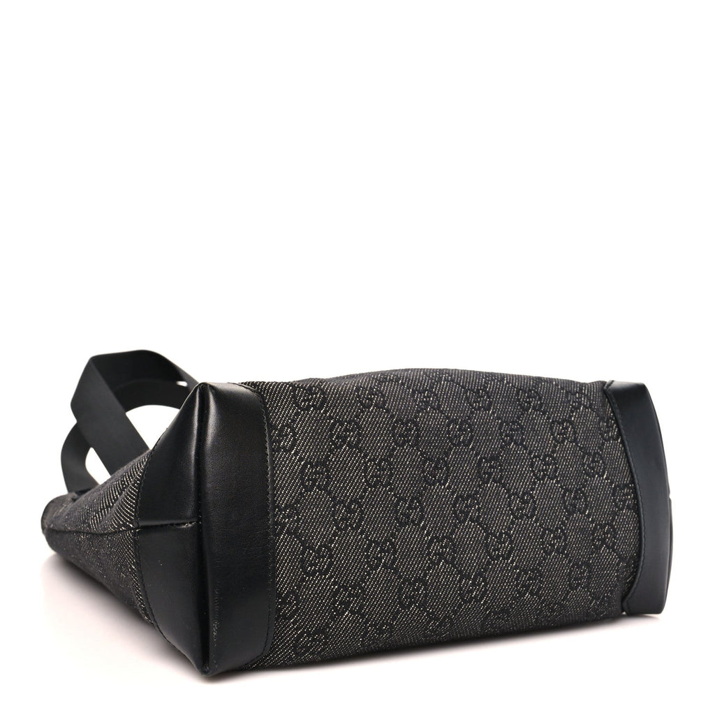 Denim Monogram Tote Bag Black wholesalehk.shop