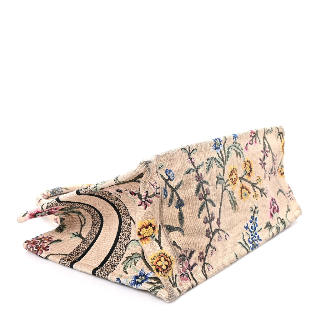 Raffia Embroidered Petites Fleurs Medium Book Tote Natural £¨ Direct shipment via from wholesalehk.shop