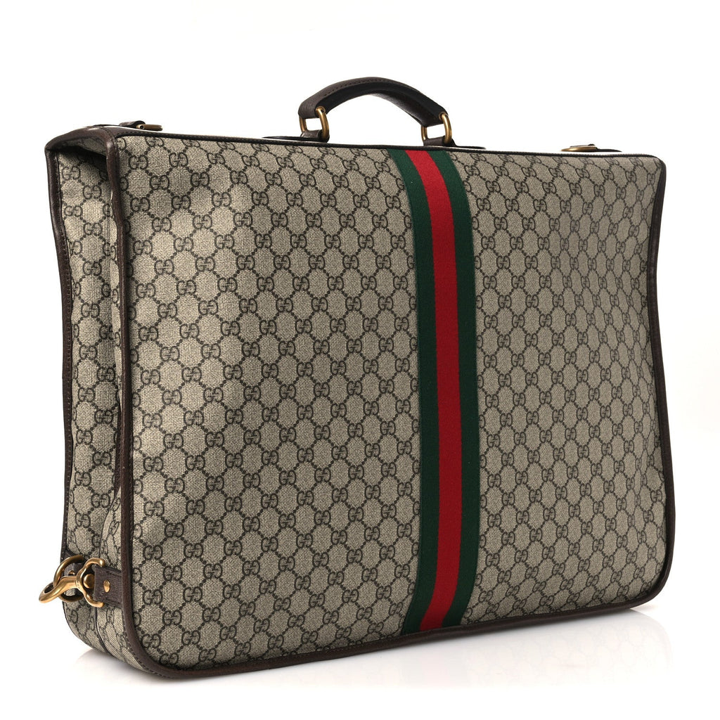 GG Supreme Monogram Textured Dollar Calfskin Web Ophidia Savoy Garment Bag Beige Ebony New Acero wholesalehk.shop