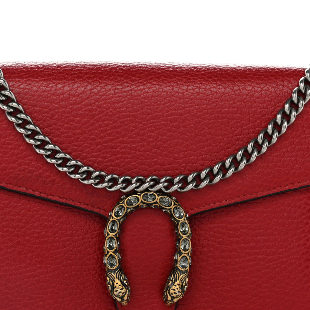 Calfskin Mini Dionysus Chain Wallet Hibiscus Red wholesalehk.shop