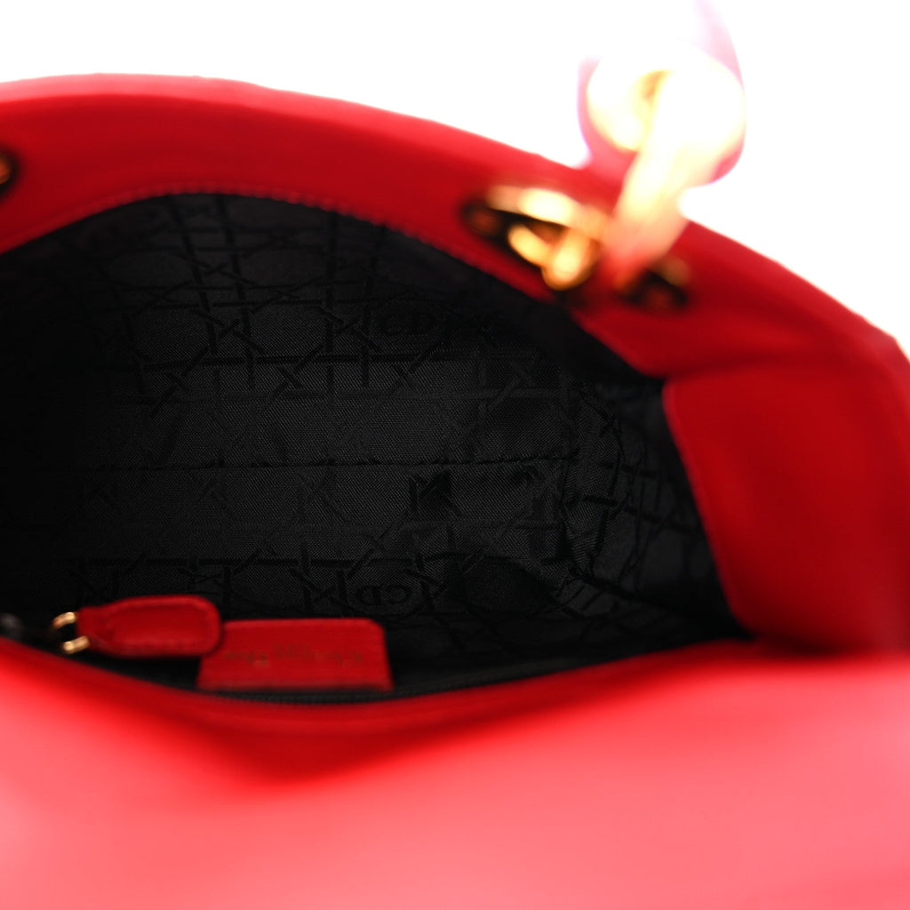 Lambskin Cannage Mini Lady Dior Red wholesalehk.shop