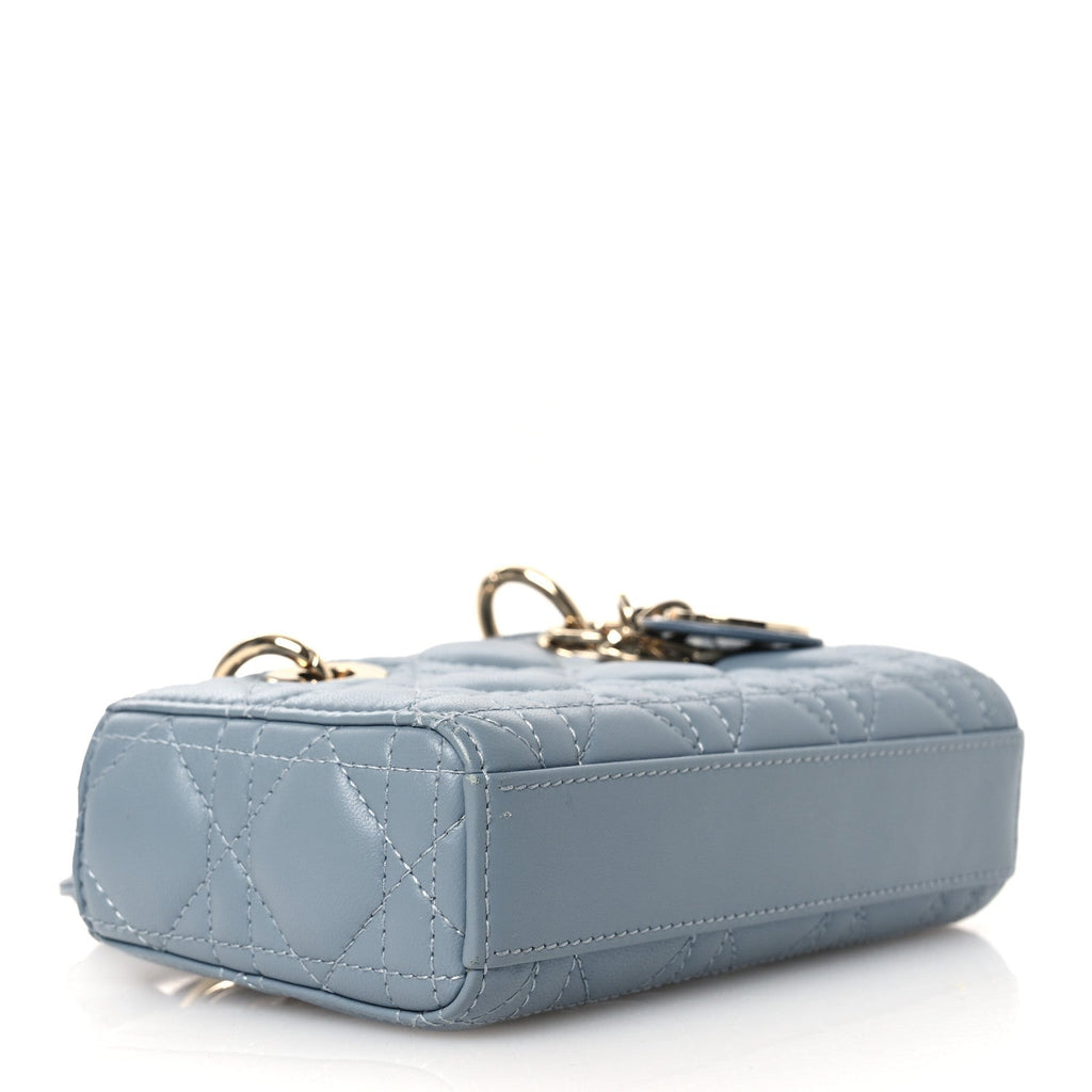 Lambskin Cannage Micro Lady D-Joy Cloud Blue wholesalehk.shop