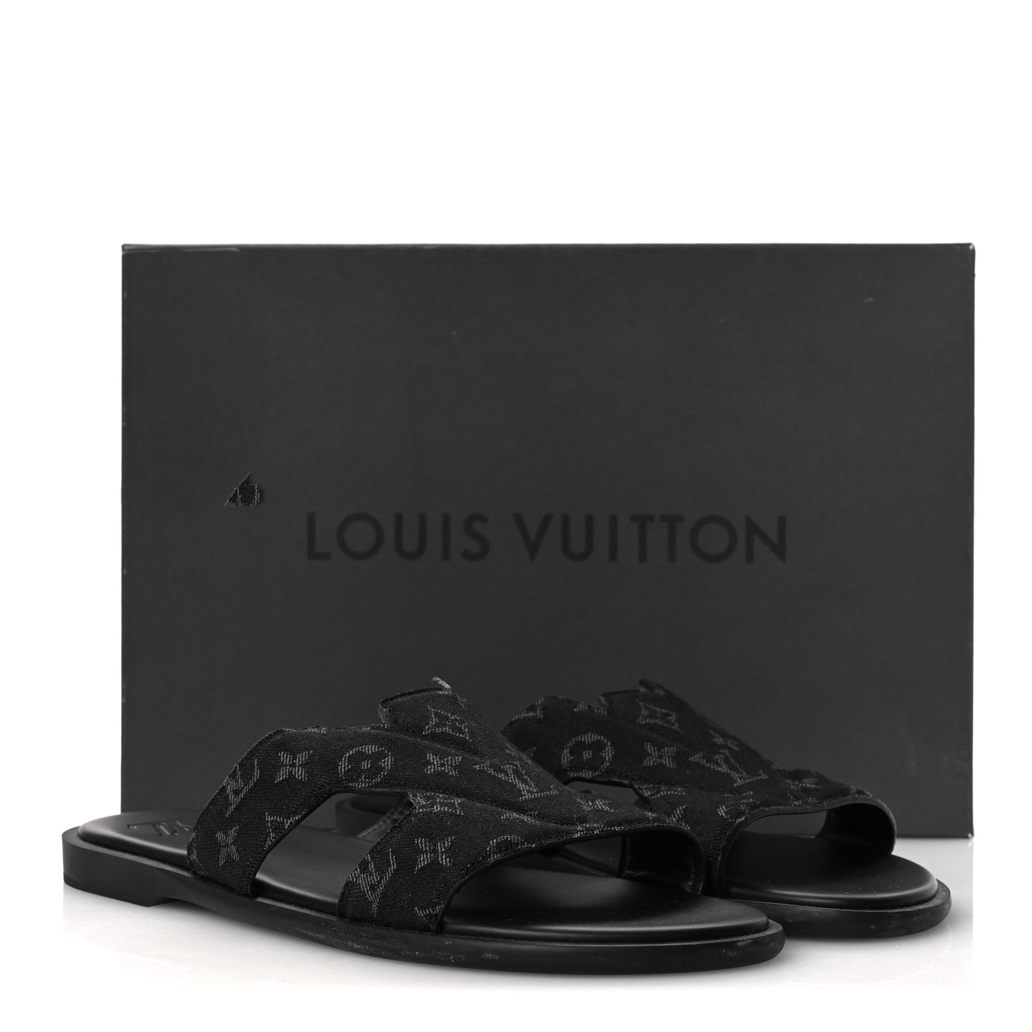 Monogram Denim Mens LV Oasis Mules 9.5 Black £¨ Direct shipment via from wholesalehk.shop