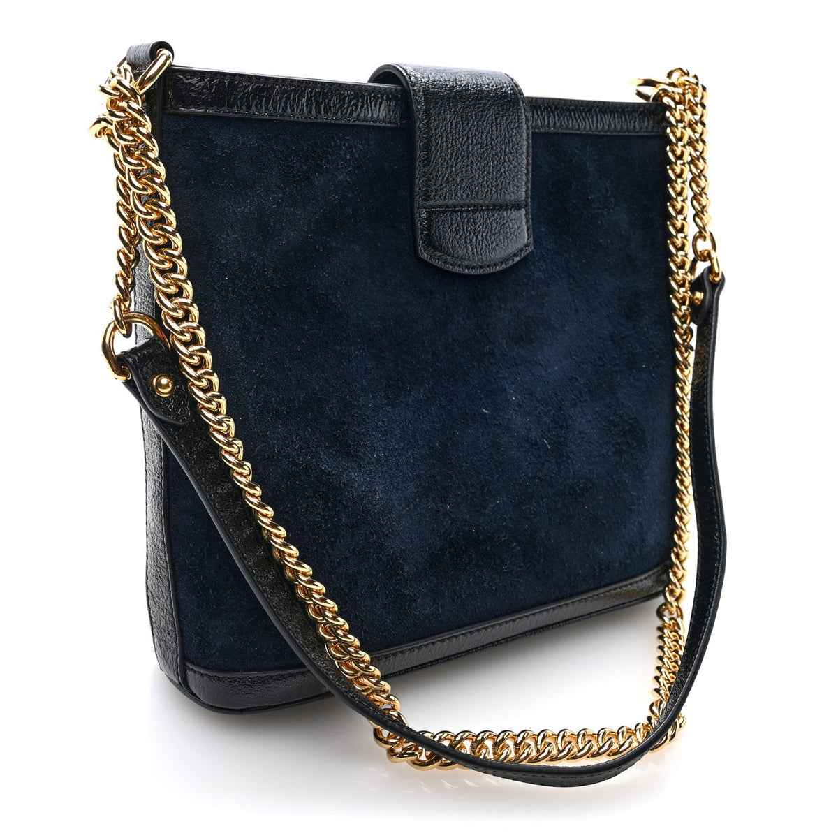 Suede Patent Dragon Embroidered Medium Dionysus Bucket Bag Dark Blue wholesalehk.shop