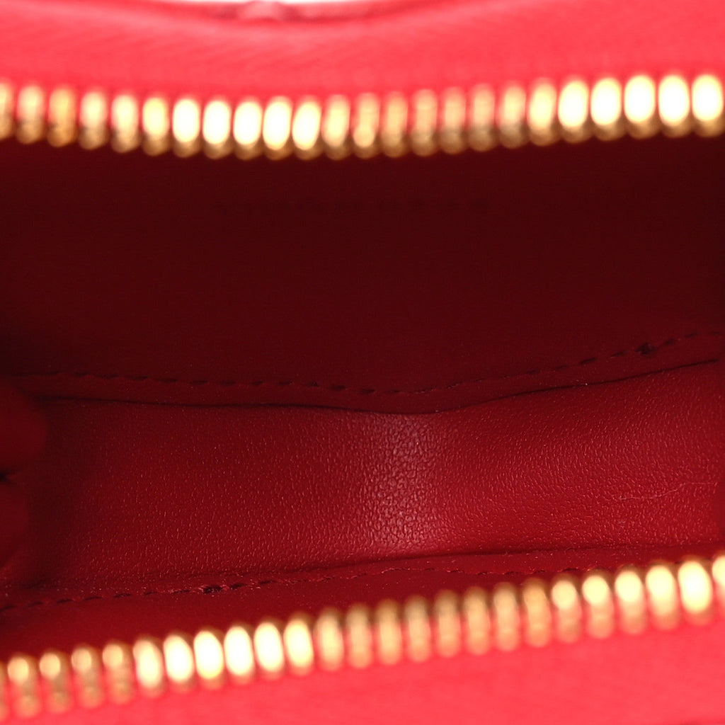 Calfskin Cannage Dioramour Caro Heart Pouch With Chain Bright Red wholesalehk.shop
