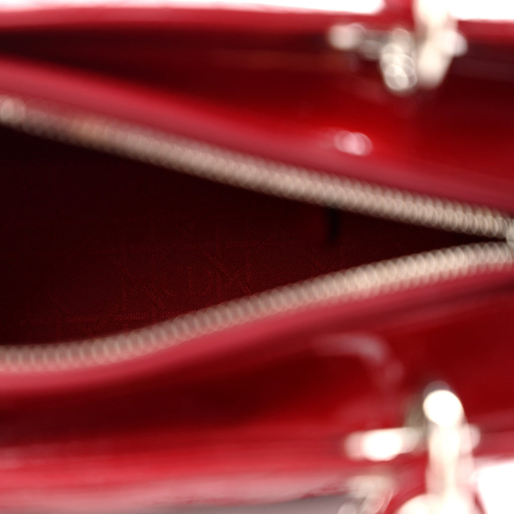 Patent Cannage Medium Lady Dior Red wholesalehk.shop