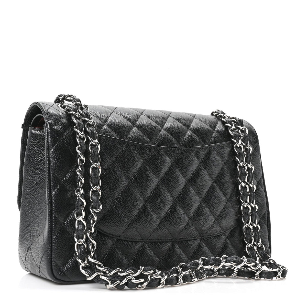 Caviar Quilted Jumbo Double Flap Black wholesalehk.shop