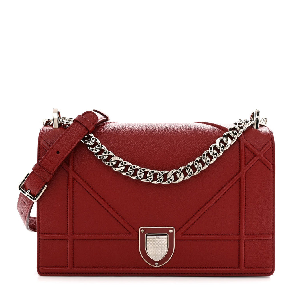 Grained Calfskin Medium Diorama Flap Bag Red ¡§ Direct shipment via from wholesalehk.shop