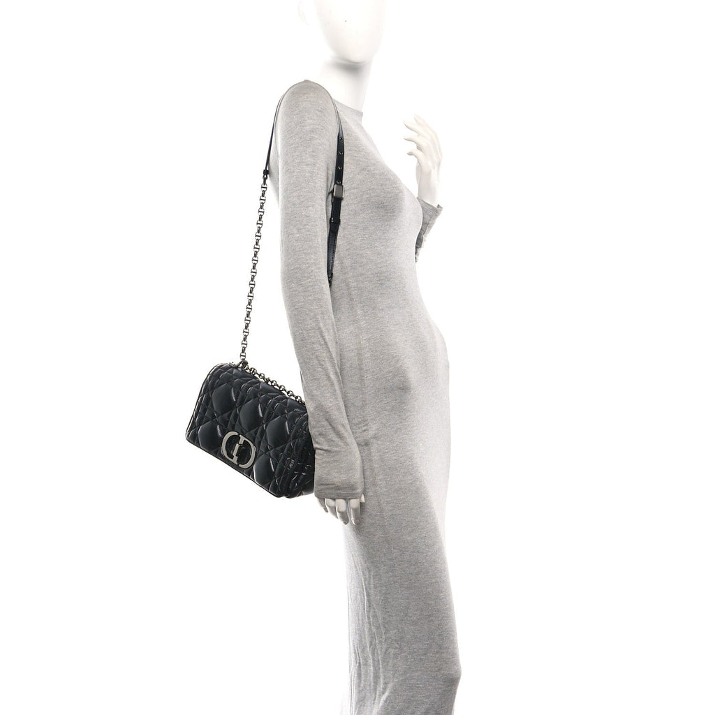 Calfskin Macrocannage Medium Caro Bag Black wholesalehk.shop