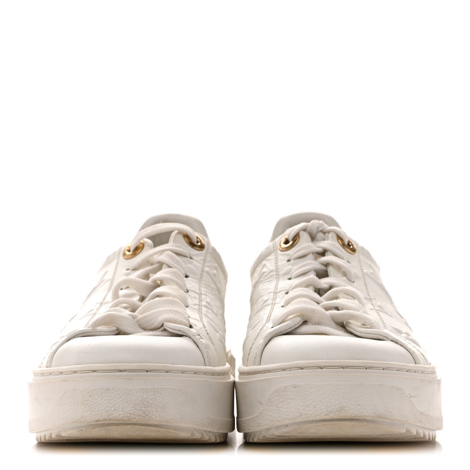 Lambskin Embossed Monogram Time Out Sneakers 35  White £¨ Direct shipment via from wholesalehk.shop