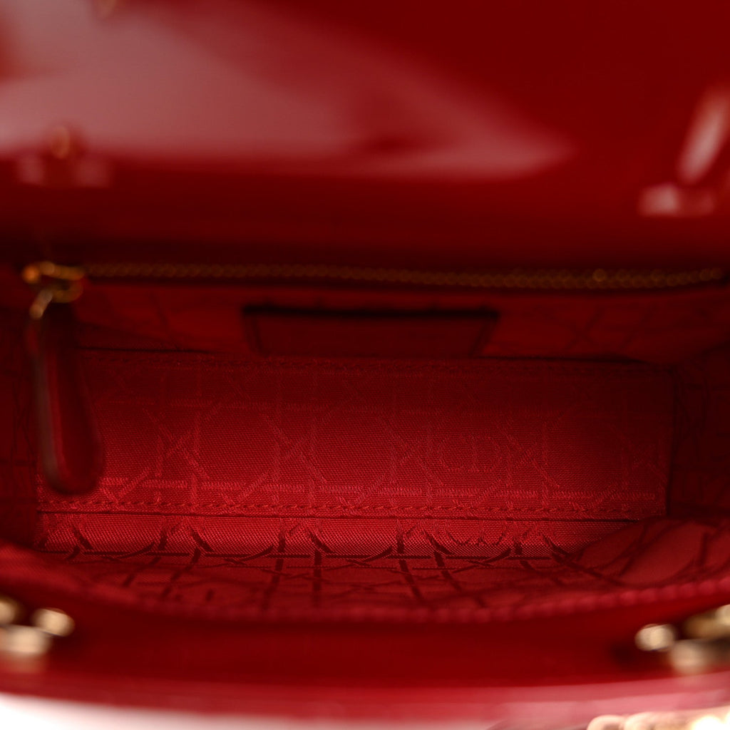 Patent Cannage Mini Lady Dior Red wholesalehk.shop
