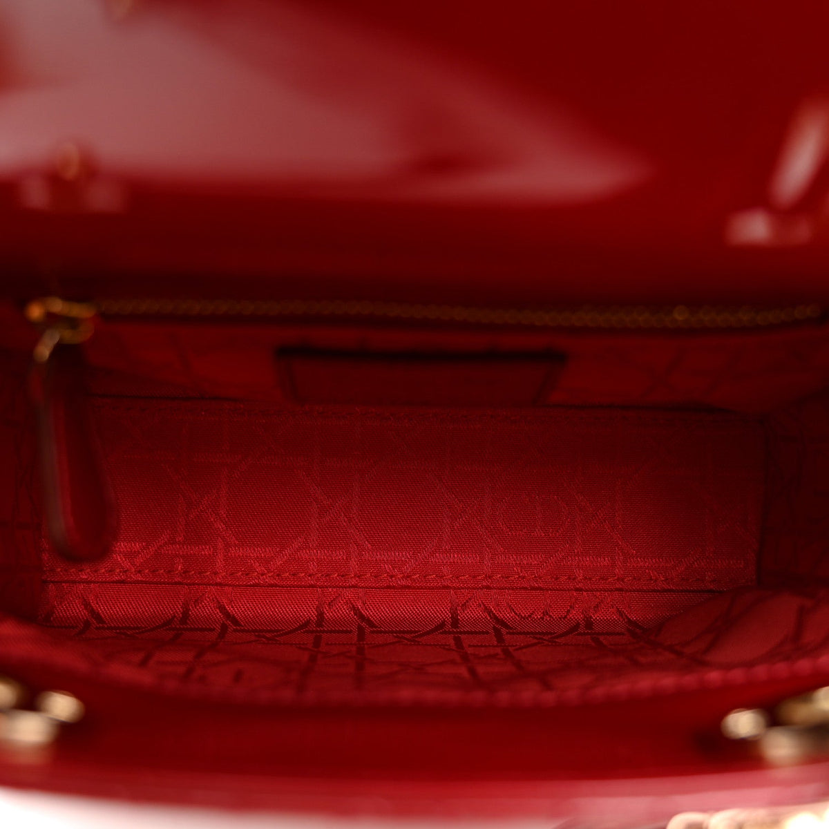 Patent Cannage Mini Lady Dior Red wholesalehk.shop