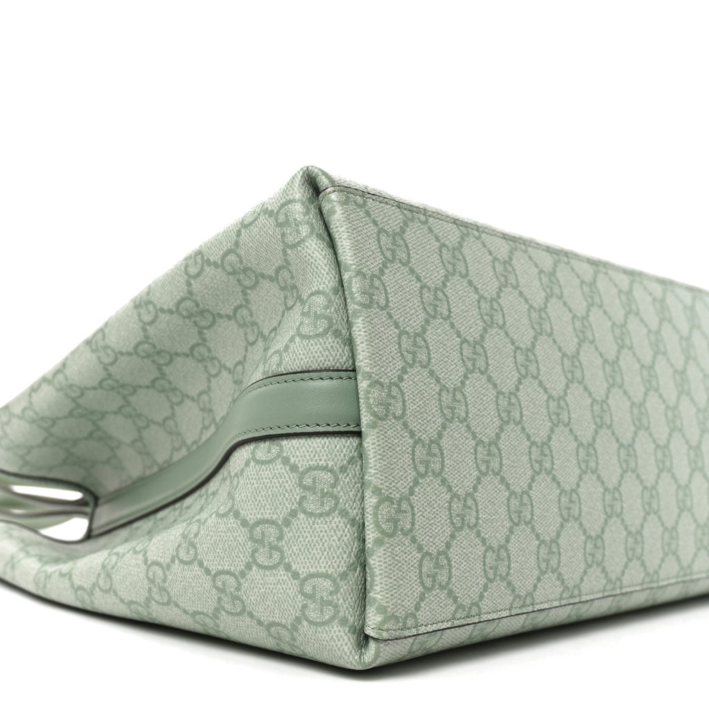 GG Supreme Monogram Emblem Large Tote Bag Sage Green wholesalehk.shop