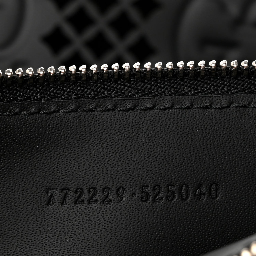 Calfskin GG Monogram Diamond Cut Medium Ophidia Tote Bag Black wholesalehk.shop