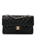 Caviar Quilted Small Double Flap Black wholesalehk.shop