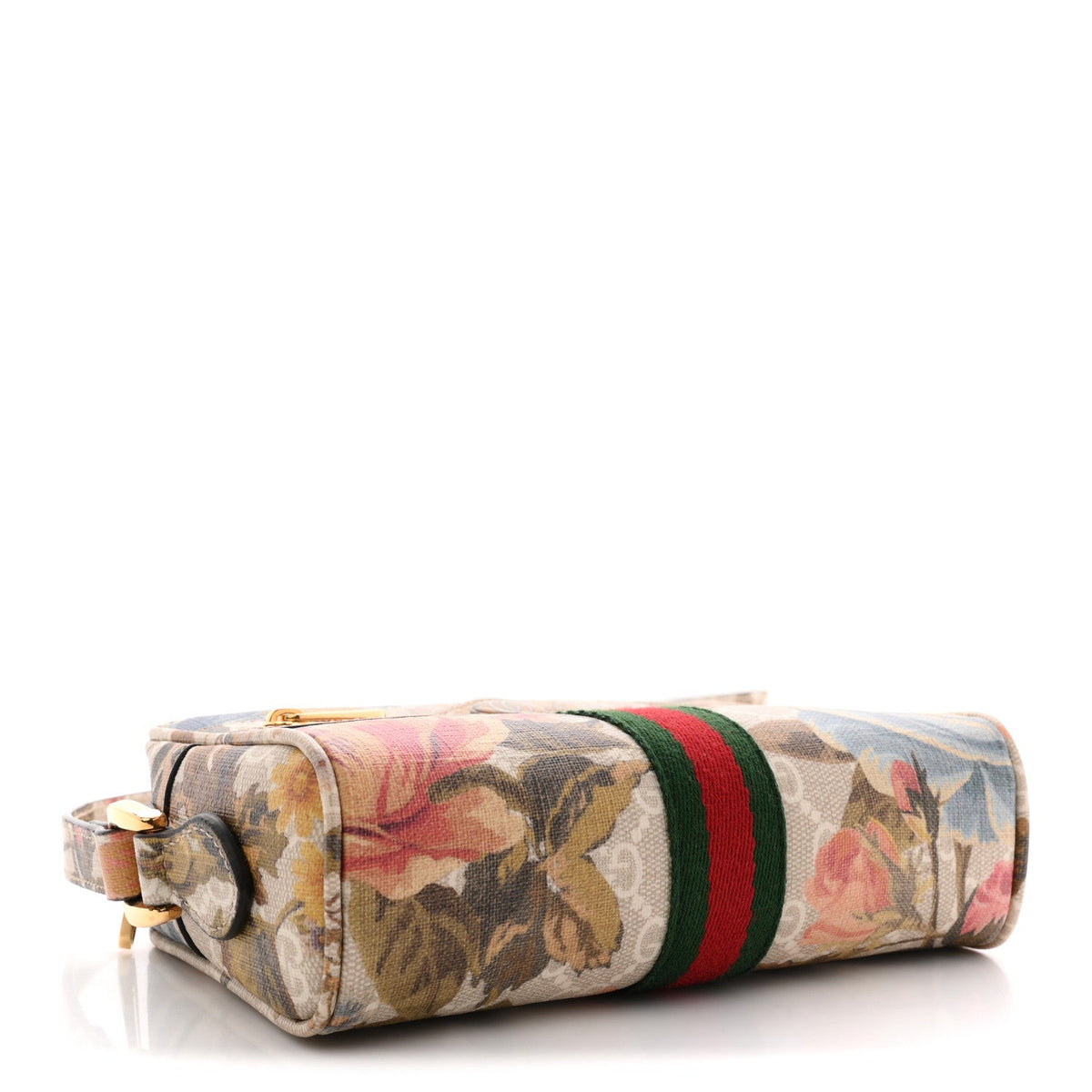 GG Supreme Monogram Water Flora Web Mini Ophidia Shoulder Bag Beige White Multicolor wholesalehk.shop