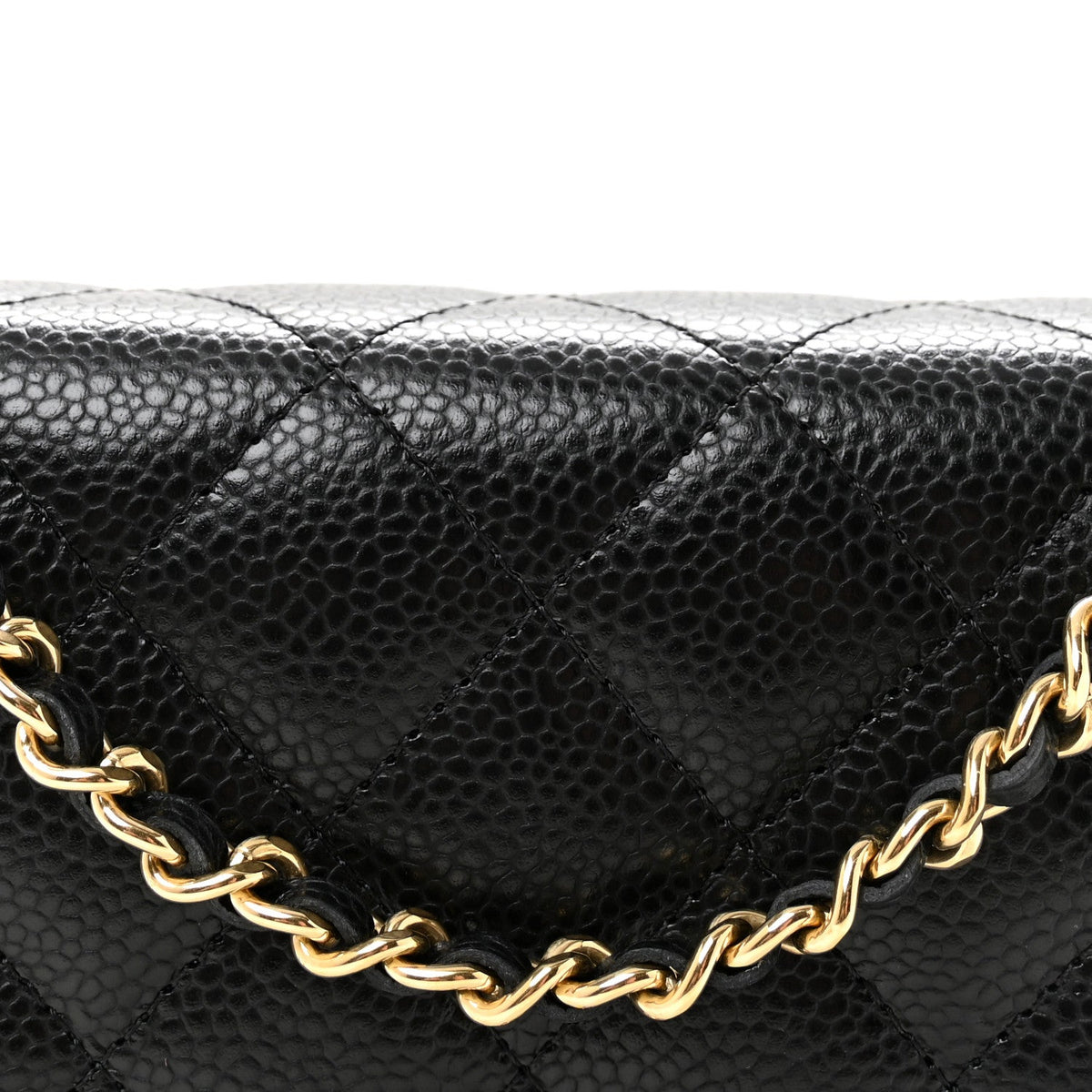 Caviar Quilted CC Turnlock Wallet On Chain WOC Black wholesalehk.shop