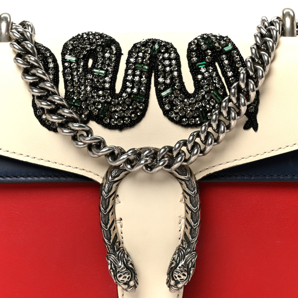 Calfskin Crystal Snake Embroidered Mini Dionysus Shoulder Bag Mystic White Hibiscus Red Blue Agata wholesalehk.shop