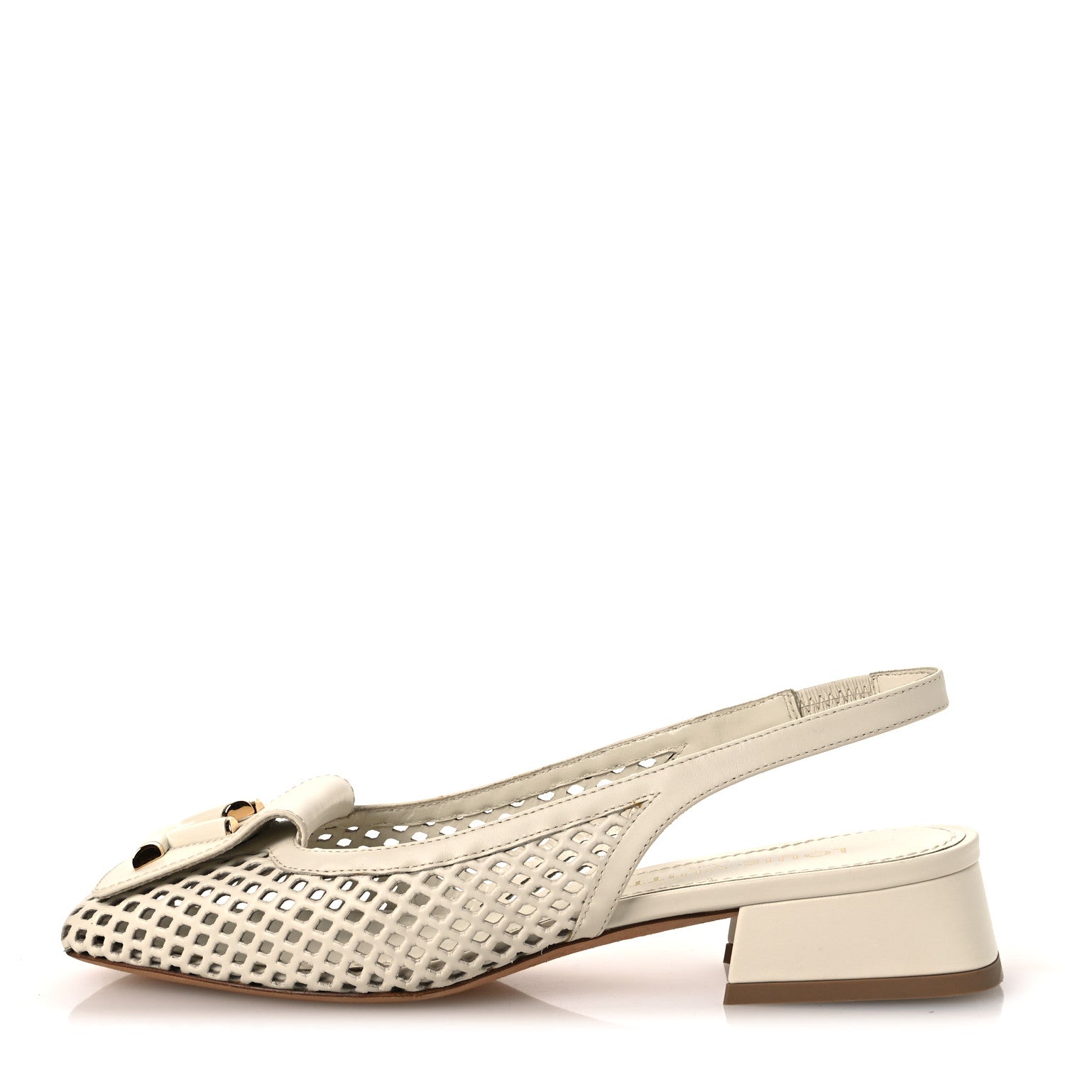 Calfskin Perforated Shake Slingback Pumps 35.5 Creme Beige £¨ Direct shipment via from wholesalehk.shop