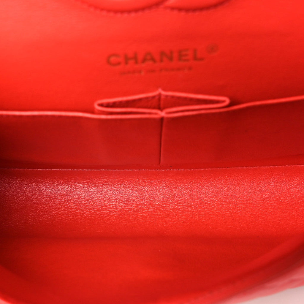 Lambskin Quilted Small Double Flap Red wholesalehk.shop