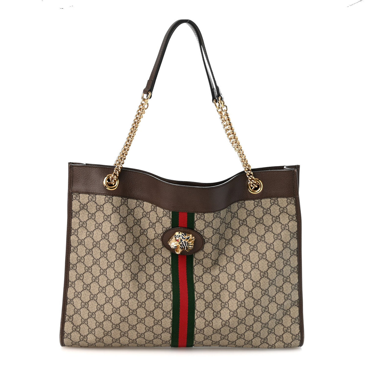 GG Supreme Monogram Large Rajah Chain Tote Beige New Acero wholesalehk.shop