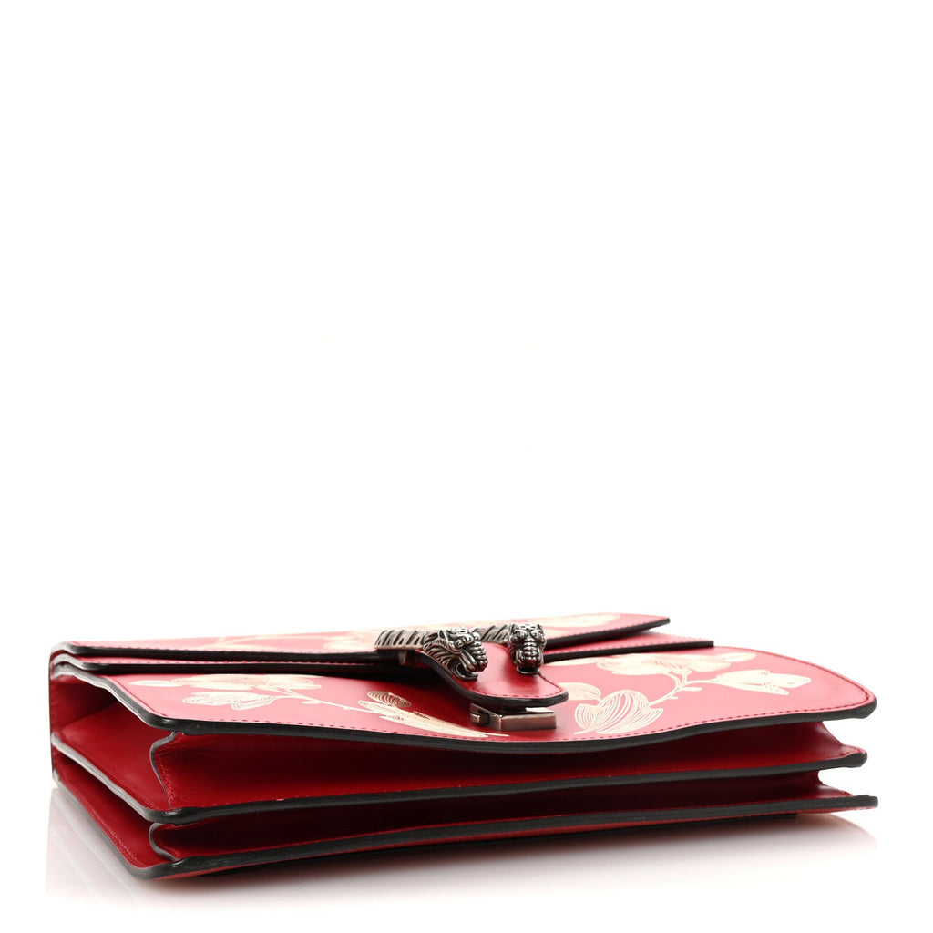 Calfskin Chinese New Year Medium Dionysus Shoulder Bag Hibiscus Red wholesalehk.shop