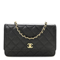 Caviar Quilted CC Turnlock Wallet On Chain WOC Black wholesalehk.shop