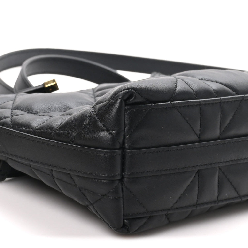 Calfskin Macrocannage Miss Caro Diorling Mini Bag with Chain Black wholesalehk.shop