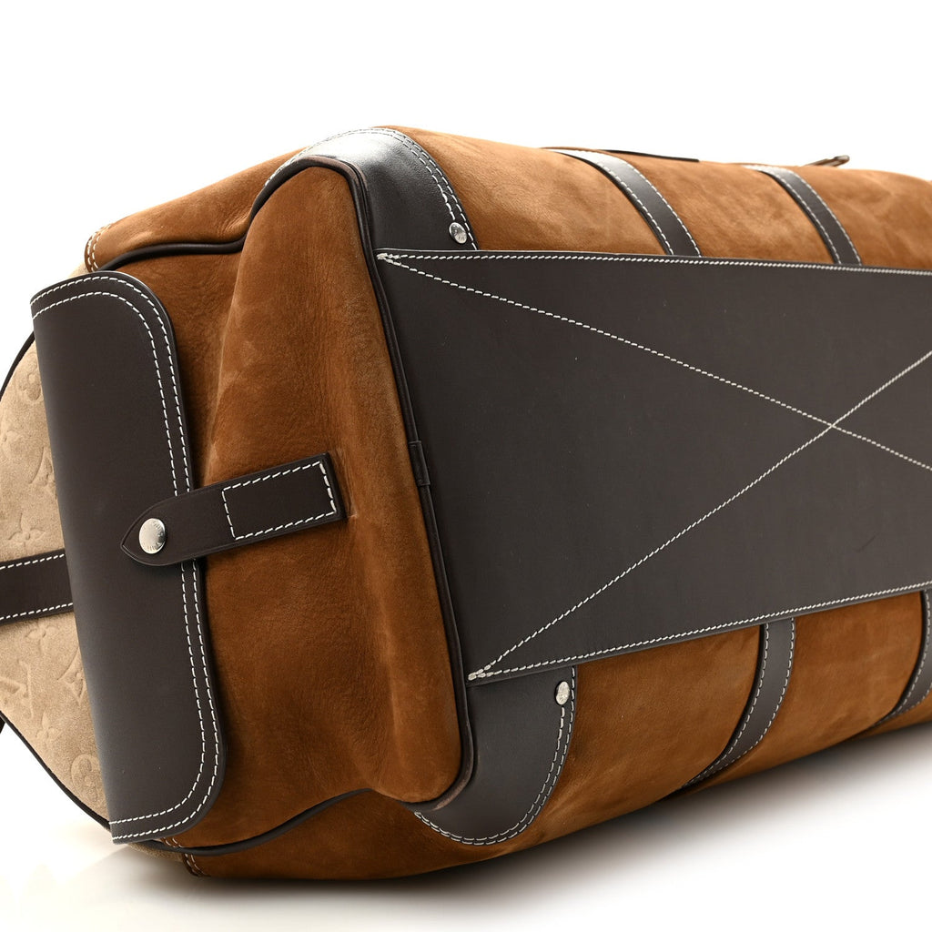 X NIGO Suede Monogram Keepall Bandouliere 50 Tan wholesalehk.shop