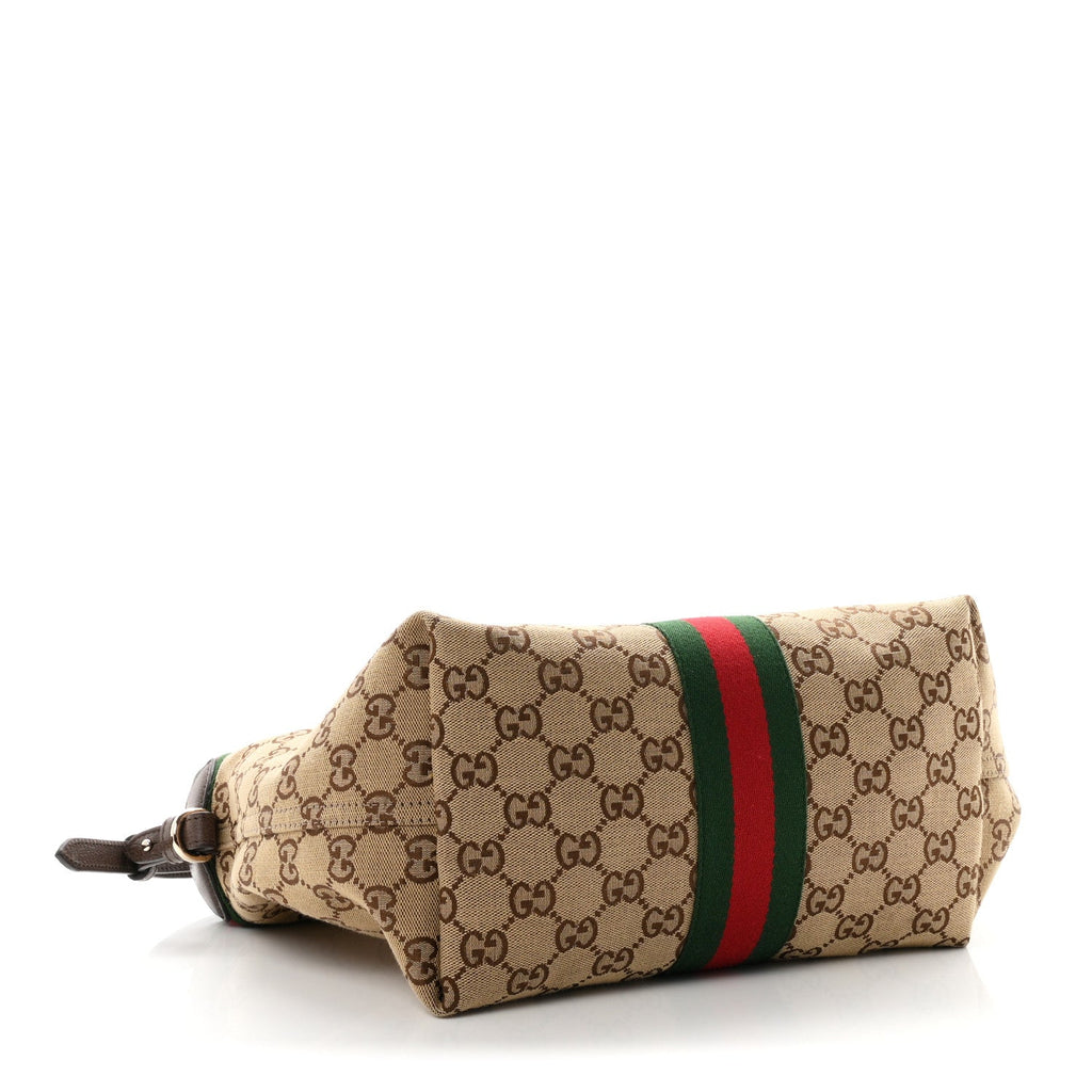 Monogram Web Small Giglio Tote Beige Dark Brown wholesalehk.shop