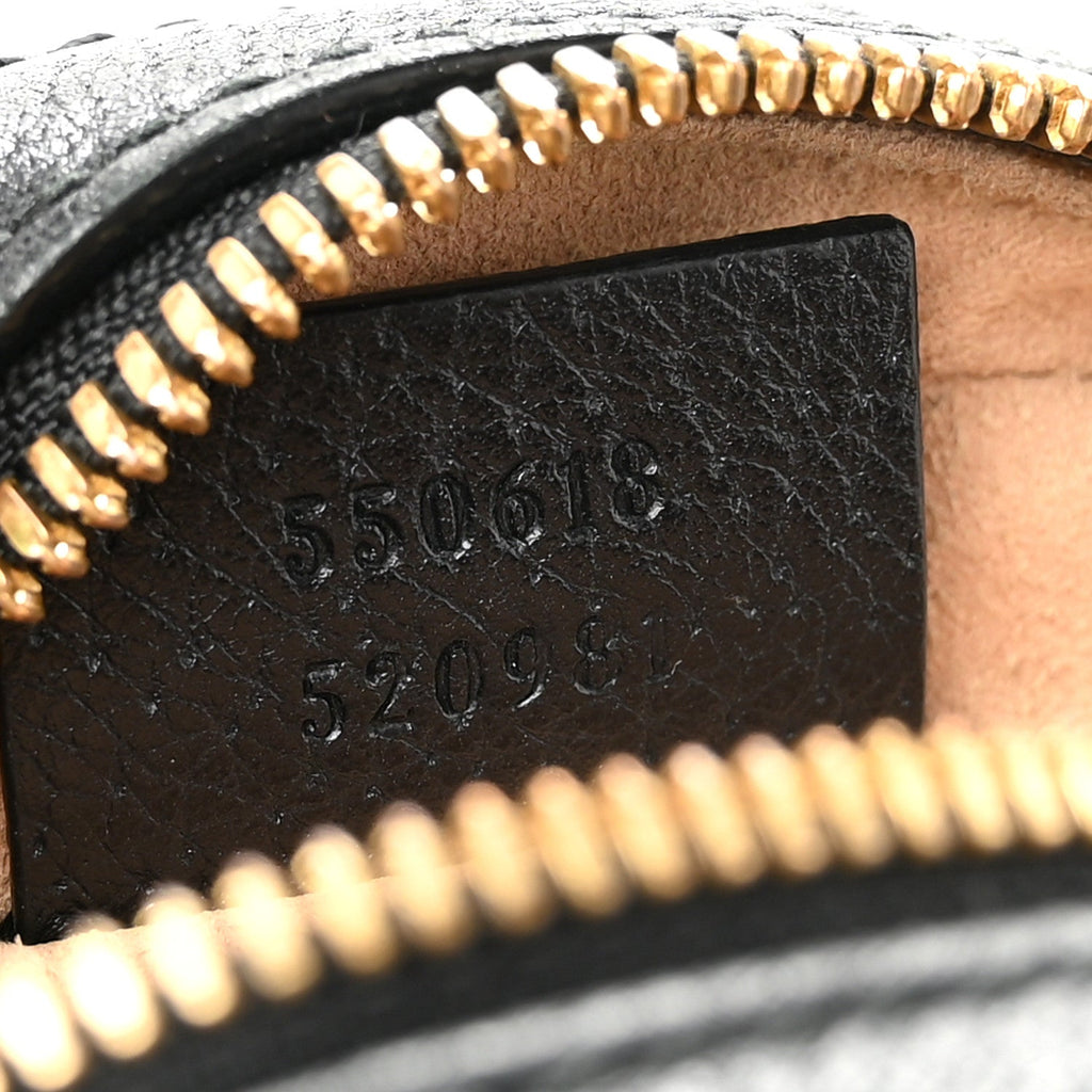 Grained Calfskin Web Mini Ophidia Round Shoulder Bag Black wholesalehk.shop