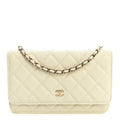 Caviar Quilted Wallet on Chain WOC White wholesalehk.shop