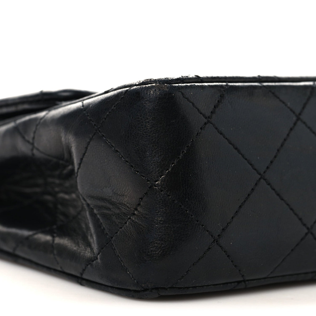Lambskin Quilted Small Double Flap Black wholesalehk.shop