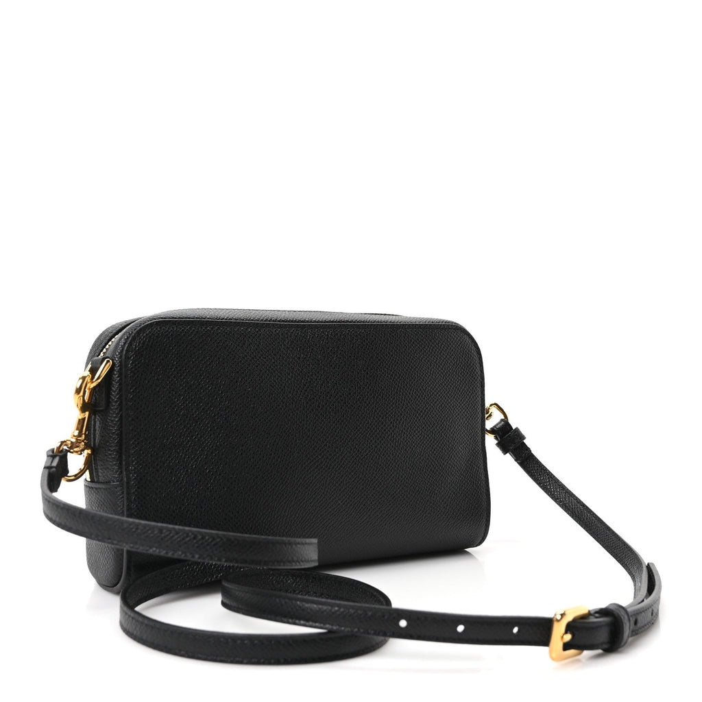 Grained Calfskin Caro Double Pouch Black wholesalehk.shop