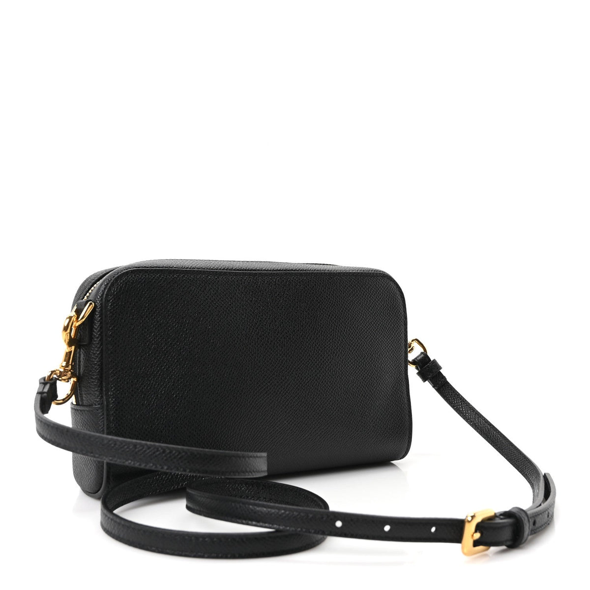Grained Calfskin Caro Double Pouch Black wholesalehk.shop