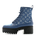 Calfskin Monogram Denim Laureate Platform Desert Boots 38 Blue £¨ Direct shipment via from wholesalehk.shop